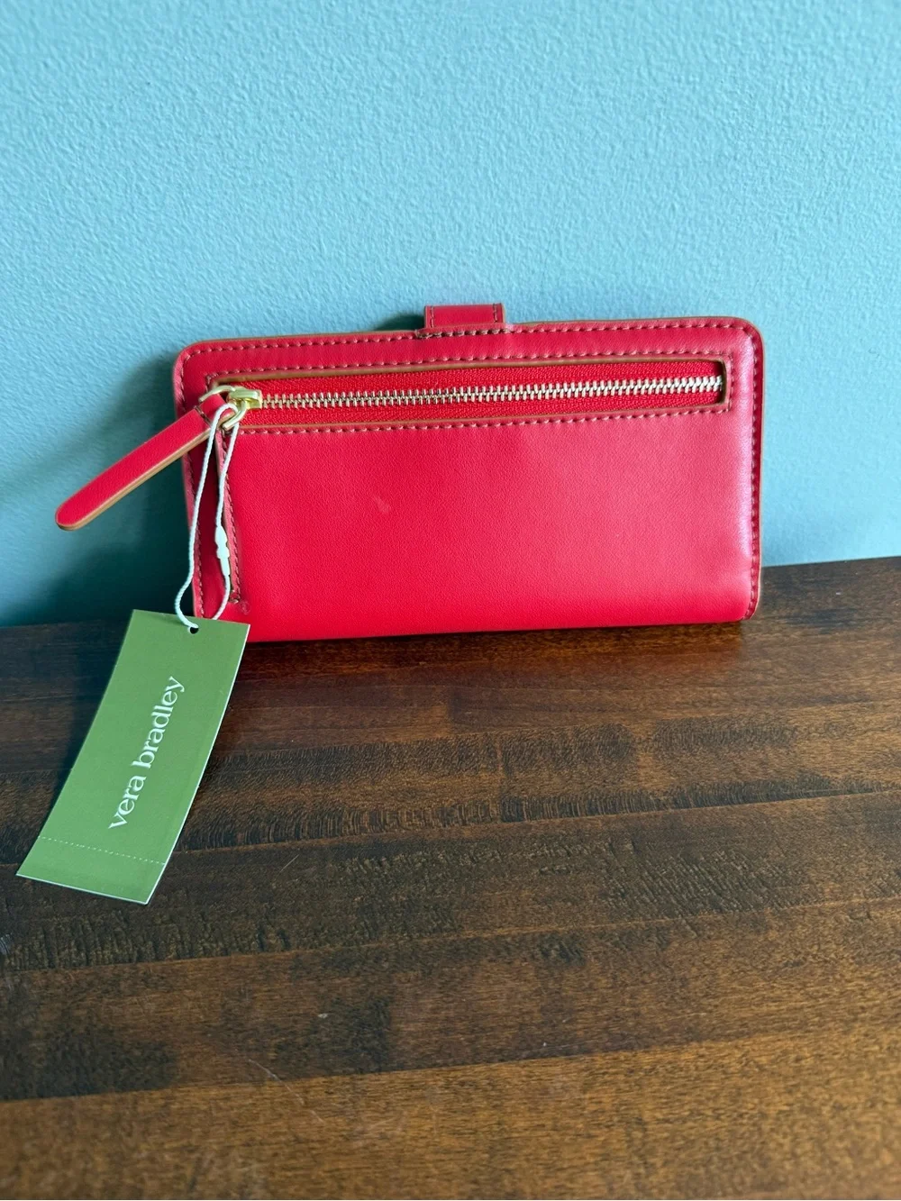 VERA BRADLEY Leather Tab Wallet Goji Berry Red - Picture 6 of 7